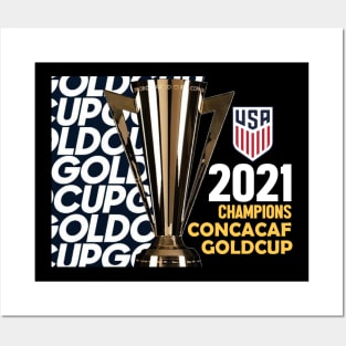 usa champions 2021 gold concacaf trofi Posters and Art